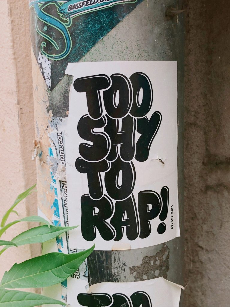 Too shy to rap Sticker